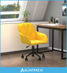 Okretna uredska stolica žuta baršunasta - NOVO