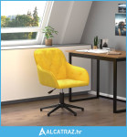 Okretna uredska stolica žuta baršunasta - NOVO