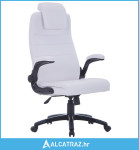 Podesiva uredska okretna stolica od umjetne kože bijela - NOVO