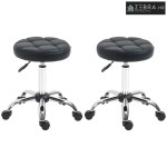 Set od 2 uredske stolice na kotačiće, podesiva visina 48-63 cm, crne