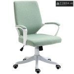Uredska ergonomska stolica, podesiva, kotači, poliester, zelena bijela