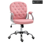 Uredska ergonomska stolica, umjetna koža, podesiva visina, roza