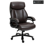 Uredska okretna stolica, ergonomska, umjetna koža, smeđa, 180 kg