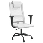 Uredska stolica bijela od mrežaste tkanine i umjetne kože - NOVO