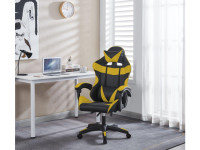 Uredska stolica DOLY žuta- crna umjetna koža