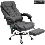 Uredska stolica s funkcijom masaže, ergonomska, 65x160x104cm, siva