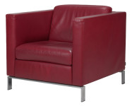 Walter Knoll fotelja, model Foster 500, koža, crvena
