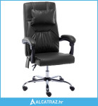 Masažna uredska stolica od umjetne kože crna - NOVO
