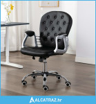 Okretna uredska stolica od umjetne kože crna - NOVO