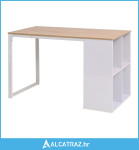 Pisaći stol 120 x 60 x 75 cm boja hrasta i bijela - NOVO