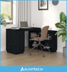 Radni stol crni 110 x 50 x 75 cm od masivne borovine - NOVO