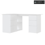 Kutni radni stol bijeli 145 x 100 x 76 cm konstruirano drvo