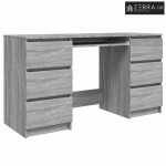 Pisaći stol boja hrasta sonome 140x50x77 cm konstruirano drvo - Sivi h