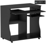 Računalni stol s kotačima, stol s prostorom za pohranu, 80 x 48 x 75 c