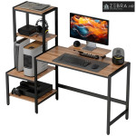 Računalni stol s postoljem za monitor, stol s policama na 4 razine, in