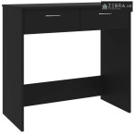 Radni stol crni 80 x 40 x 75 cm od konstruiranog drva