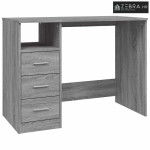 Radni stol s ladicama siva boja hrasta 102 x 50 x 76 cm drveni - Sivi