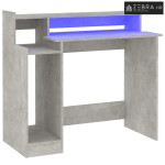 Radni stol s LED svjetlima sivi 97x45x90 cm konstruirano drvo - Beton