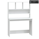 Radni stol s policama bijeli 102x45x148 cm konstruirano drvo