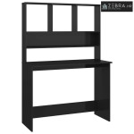 Radni stol s policama visoki sjaj crni 110x45x157 cm iverica - Visoko