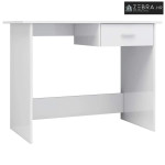 Radni stol visoki sjaj bijeli 100x50x76 cm konstruirano drvo - Visoko