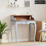 Stol s ladicama Bijelo 80 x 40 x 92 cm Čvrsto mahagonijsko drvo