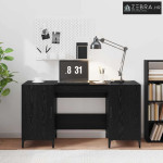 Stol s pohranom Crni hrast 140 x 50 x 75 cm Konstruirano drvo - Crni h