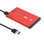 Qoltec kućište vanjskog diska HDD/SSD 2,5'' SATA3, USB 3.0, crvena