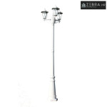 Vrtna stupna svjetiljka 3-lanterne 215 cm bijela - Bijela
