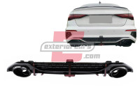 Audi A3 8Y limuzina (20-)- Difuzor zraka & nastavci auspuha RS3 dizajn