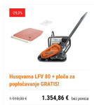 Vibro ploča Husqvarna LFV 80 + guma za popločavanje GRATIS!
