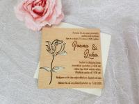 Drvene pozivnice za vjenčanje sa ružom
