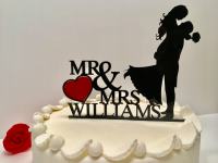 Personalizirani ukras za svadbenu tortu sa vašim prezimenom, Mr i Mrs