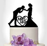 Topper za tortu Mr & Mrs, ukras za svadbenu tortu