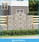 Gabionska košara s lukom 200x50x140/160 cm pocinčano željezo - NOVO