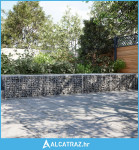 Gabionska košara s poklopcem 1100x100x50 cm pocinčano željezo - NOVO