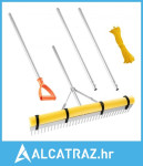 Grablje za uređenje okoliša, široka glava 914 mm, ručka 3380 mm, velik