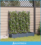 Planter s rešetkom 3 kom Svjetlosivi 120x40x125.5 cm - NOVO