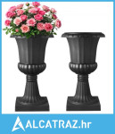 Plastične urne za cvijeće, 40 x 67 cm, 2 crne klasične posude za cvije