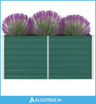 Povišena vrtna gredica 160 x 80 x 77 cm pocinčani čelik zelena - NOVO