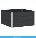 Povišena vrtna gredica Crna 100 x 100 x 54 cm - NOVO