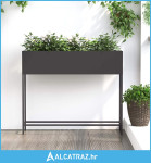 Povišeni Vrtni Planter Crna 100 x 26 x 82 cm Čelik - NOVO