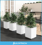 Sadilice 4 kom bijele 30 x 30 x 37 cm od polipropilena - NOVO