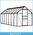 Staklenik s okvirom antracit aluminijski 8,17 m² - NOVO