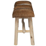 vidaXL Klupa od kozje kože i Tikovine（244547）