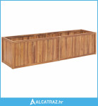 Vrtna posuda za sadnju 200 x 50 x 50 cm od masivne tikovine - NOVO
