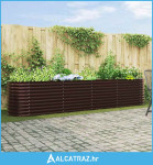 Vrtna Povišena Gredica Smeđa 400x80x81 cm Galvanizirani Čelik - NOVO