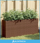 Vrtna sadilica s 2 posude smeđa 90 x 20 x 40 cm od poliratana - NOVO