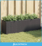 Vrtna sadilica s 3 posude crna 105 x 30 x 32 cm od poliratana - NOVO