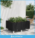 Vrtna sadilica s kotačima crna 100 x 80 x 54 cm PP - NOVO